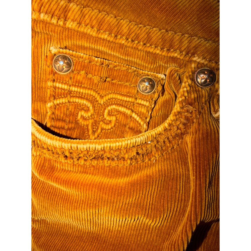 Rock Revival Jen Skinny Corduroy Pants Brown Fleur De Lis RJ8156S39 Size 29 - Picture 9 of 10